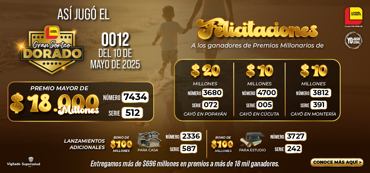 Resultados sorteo extraordinario