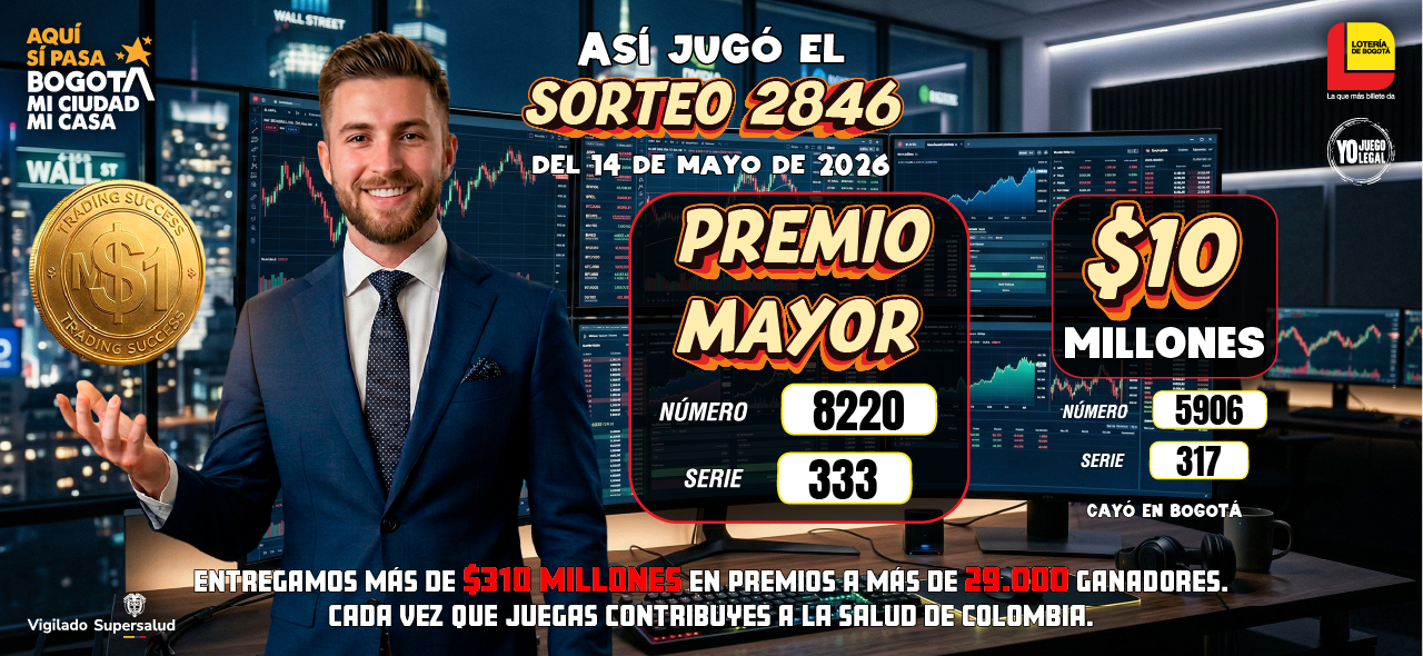 Así jugó el ultimo sorteo de la lotería de Bogotá